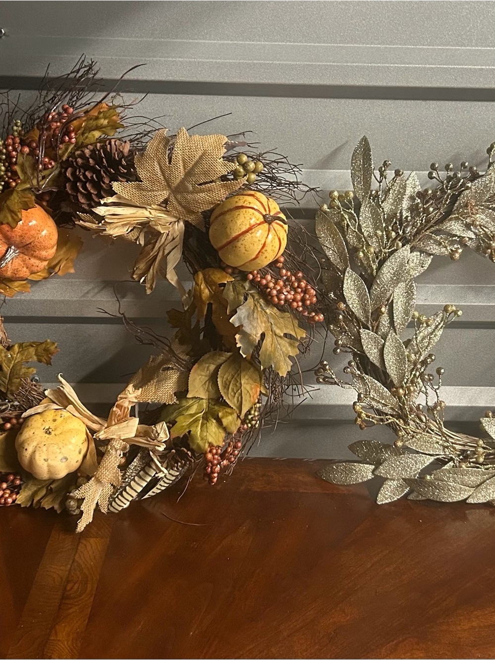 Autumn Harvest Decorative Wreath - Multicolor Fall Door Accent